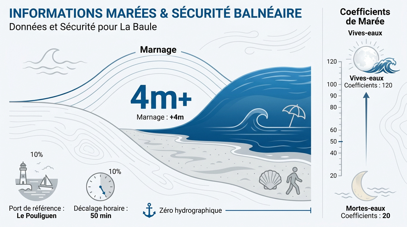 Sécurité et marées à La Baule