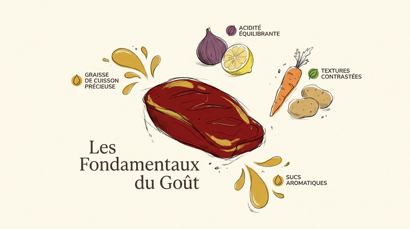 Magret de canard tranché avec ses garnitures de légumes racines
