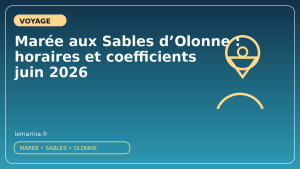 Marée aux Sables d'Olonne : horaires et coefficients juin 2026