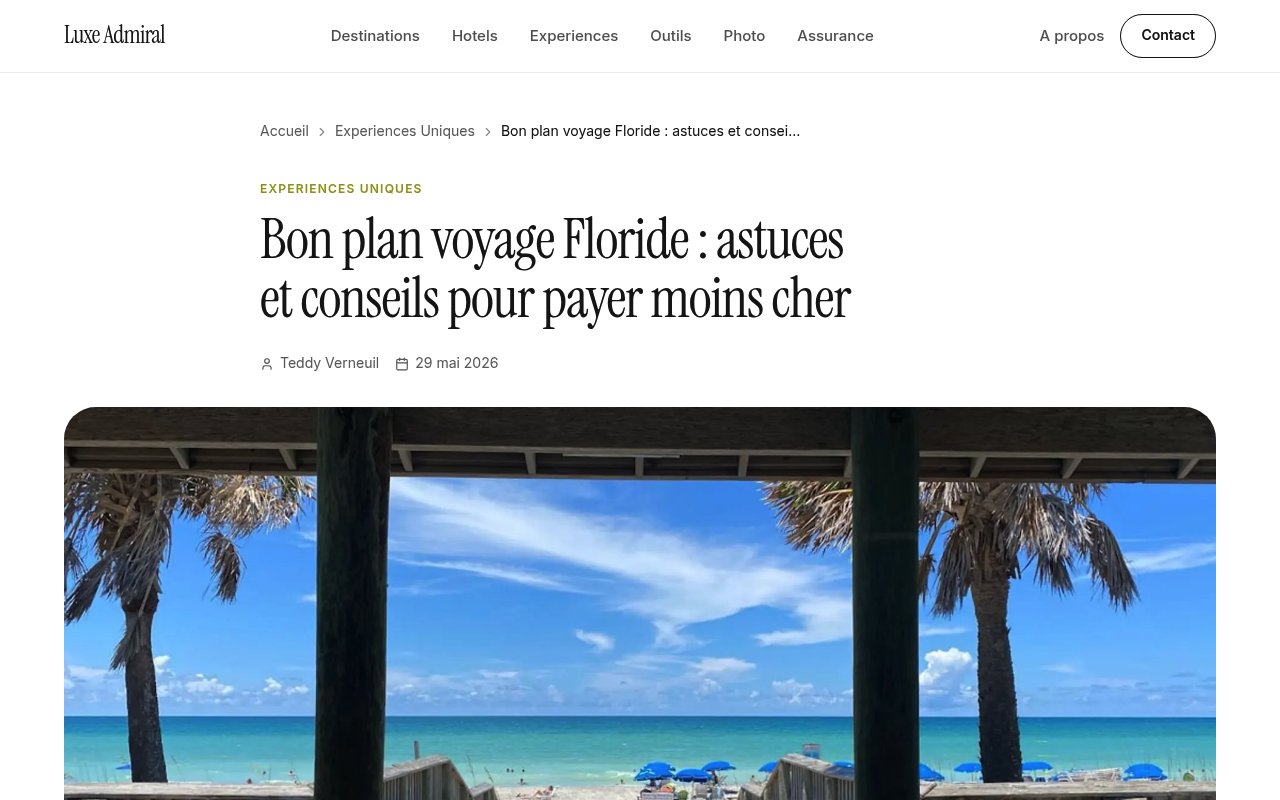 Apercu du site Luxe Admiral (Bons Plans 2026)