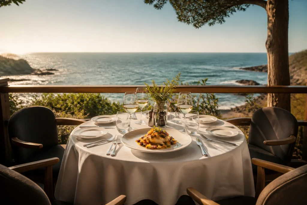 Table elegante face a locean noirmoutier