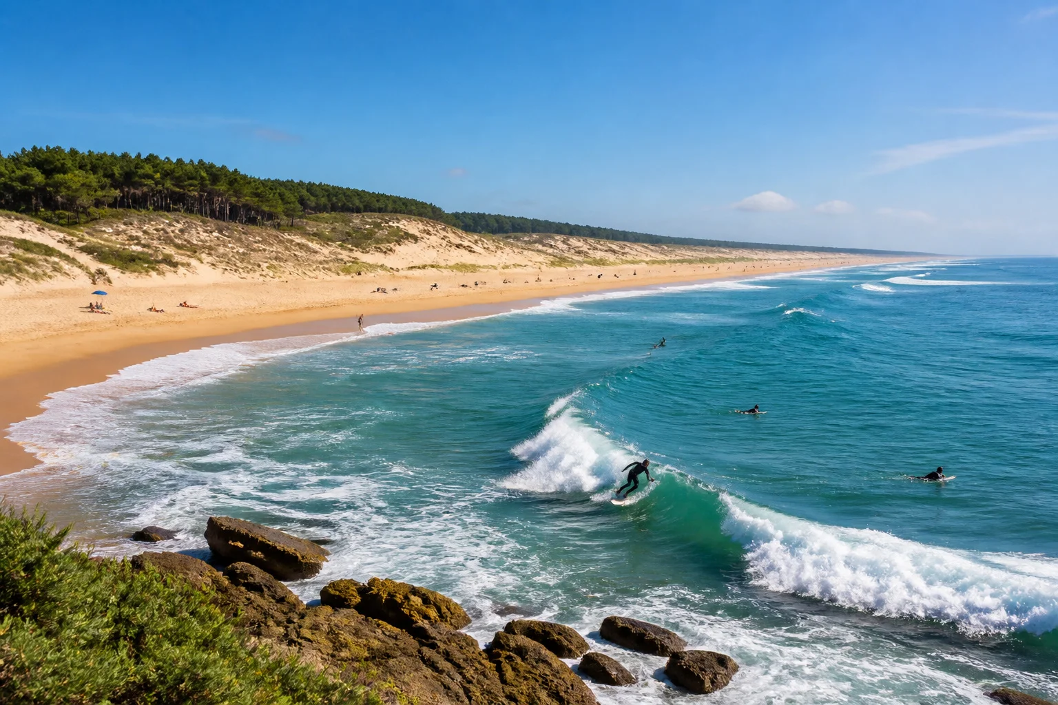 Plage du vivier surf et detente sous le soleil