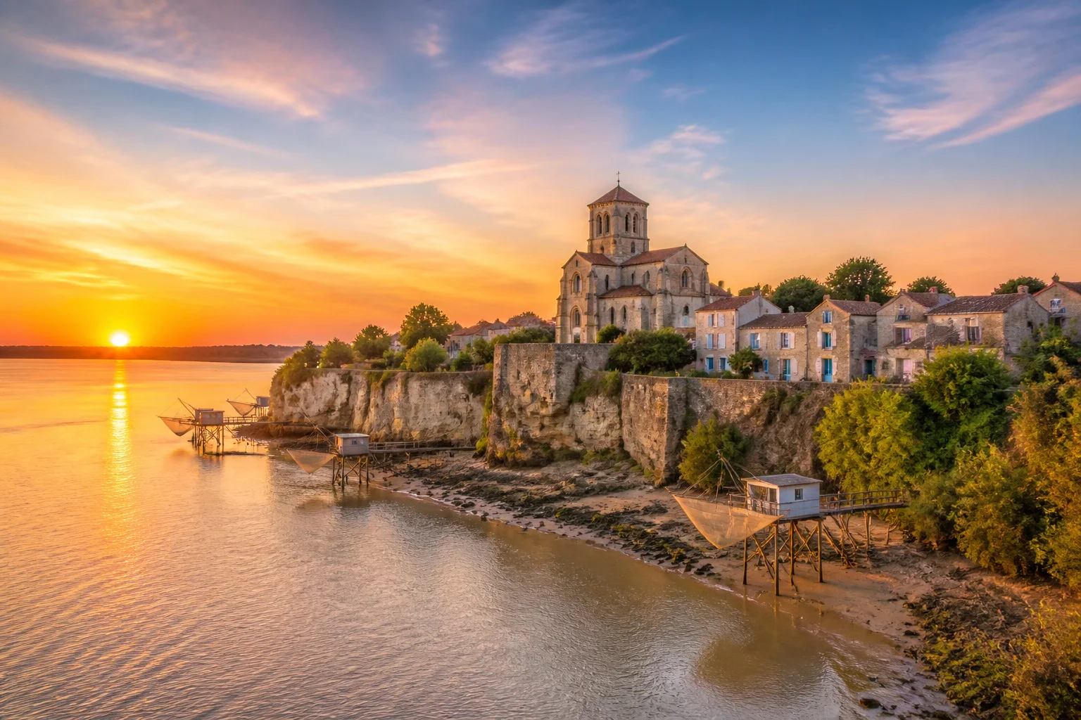 Talmont sur gironde au coucher du soleil