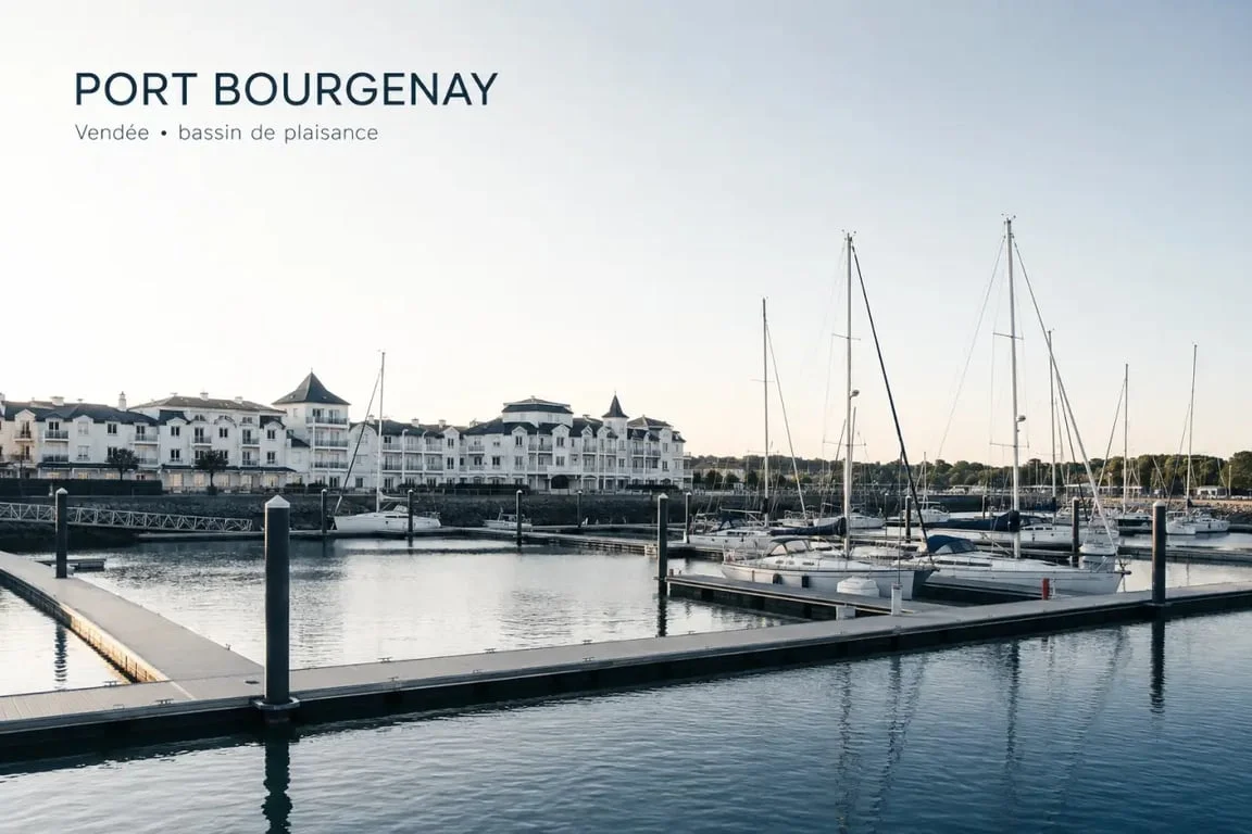Port bourgenay, vue du bassin de plaisance et des pontons à Talmont-Saint-Hilaire