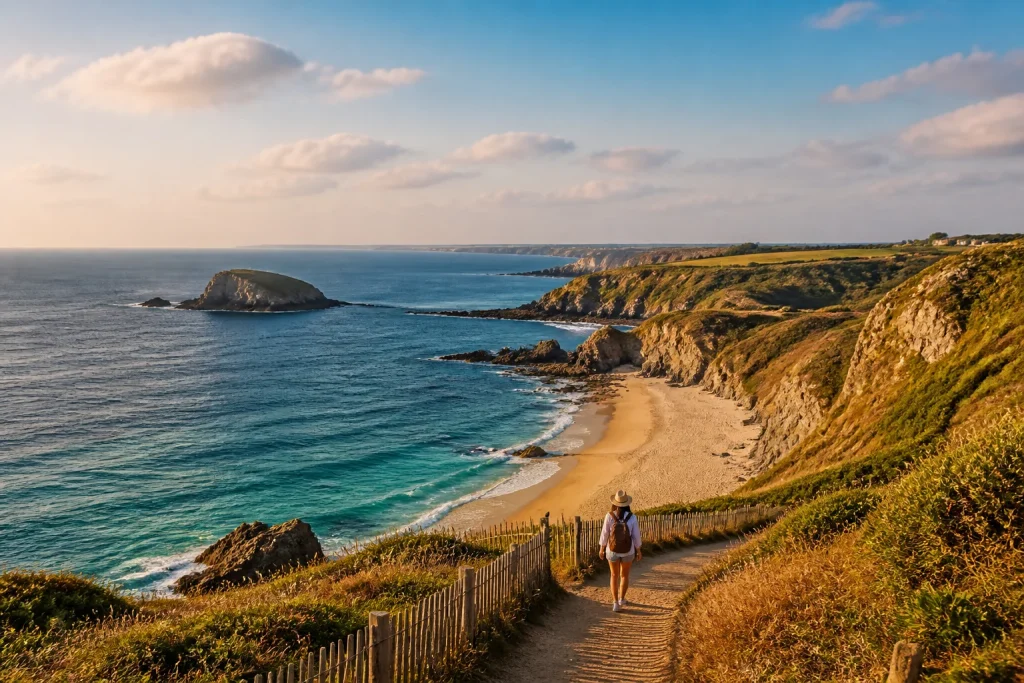 Cote atlantique bretonne au crepuscule
